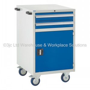 Euroslide Storage Cabinet Mobile 2 Drawers & Cupboard